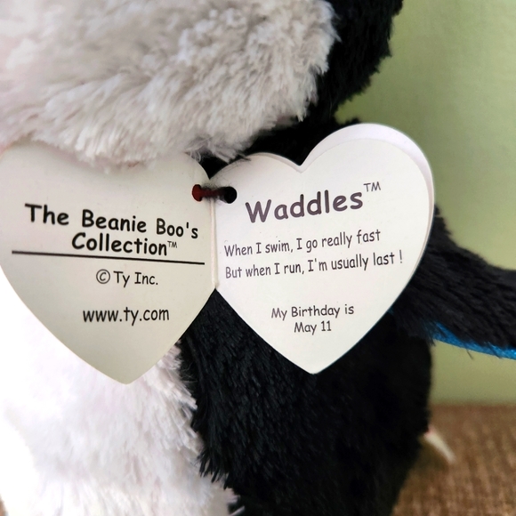 Ty "Waddles" beanie boo baby 6inches tall. NWT. EXCELLENT CONDITION! - Picture 5 of 5